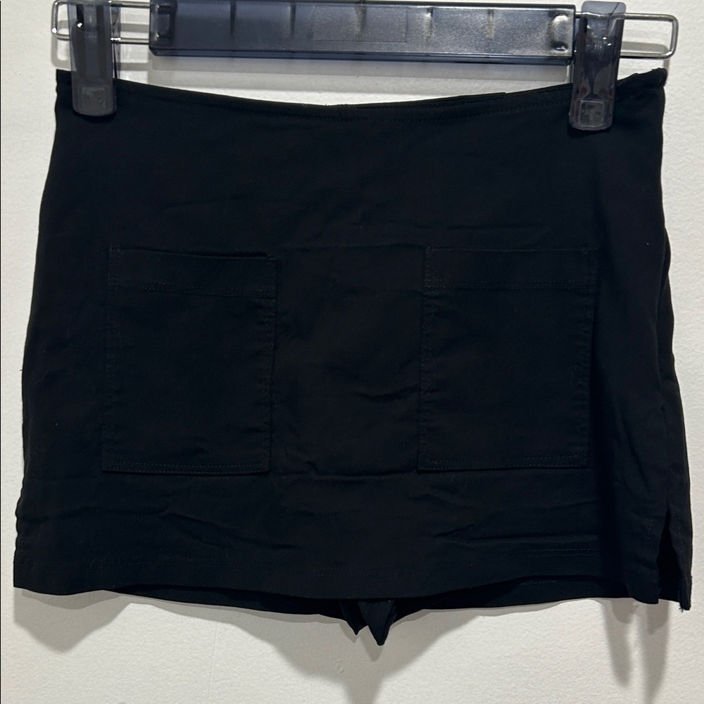 Urban Outfitters Black Mini Skort with Patch Pockets